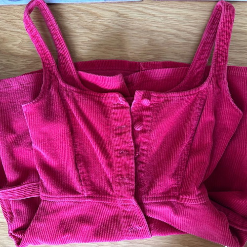 ASOS fuchsia corduroy mini dress