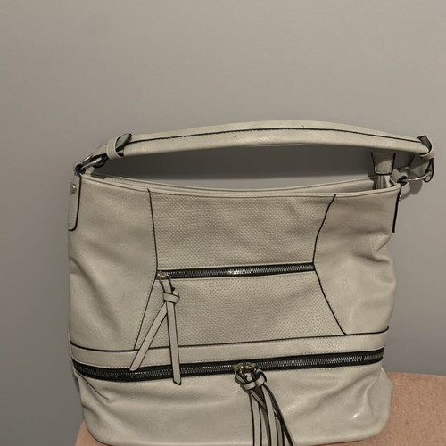 Women's shoulder bag, grey, 40x30 cm