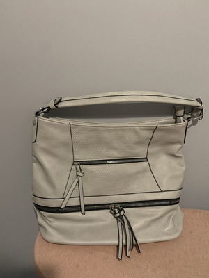 Women's shoulder bag, grey, 40x30 cm