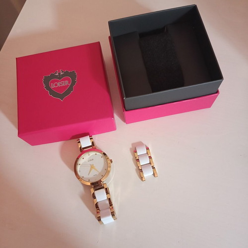 Loisir women's white watch with gold details