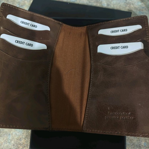 Boxer leather card wallet new, brown
