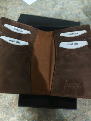 Boxer leather card wallet new, brown