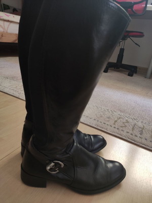Leather boots used, black, size 37