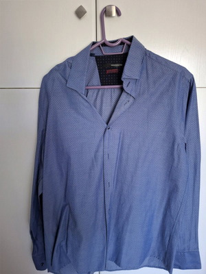 Prince Oliver Tailor Fit shirt size XL blue micro pattern like new