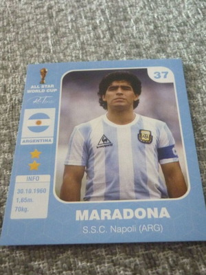 Μαραντόνα Diego Maradona Napoli Argentina συλλεκτικό αυτοκόλλητο ποδόσφαιρο All Star World Cup #37 καινούργιο