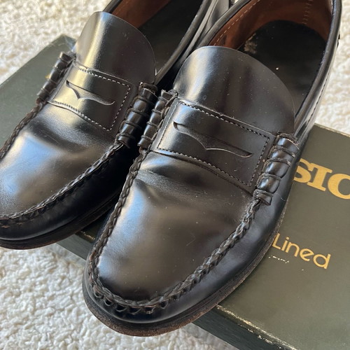 Sebago black leather moccasins used, size 41