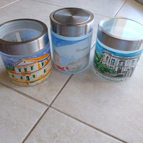 Storage jars used Antonopoulou-Kehagioglou for Loumidis, set of 3