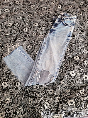 Zara jeans with rips like new, blue, size XXS