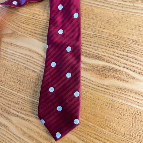 Vintage burgundy polka dot tie by Antsi