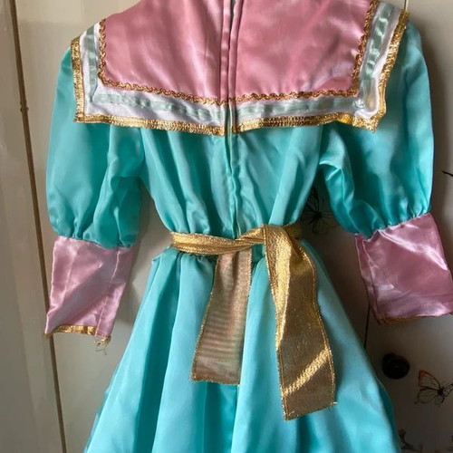 Children's carnival rose costume used, turquoise and pink