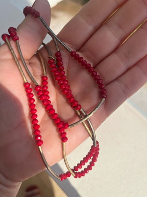 Chrysalis bracelets like new, set of 3, red and gold