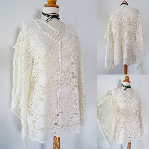 Kaftani oversized lace beachwear new, one size