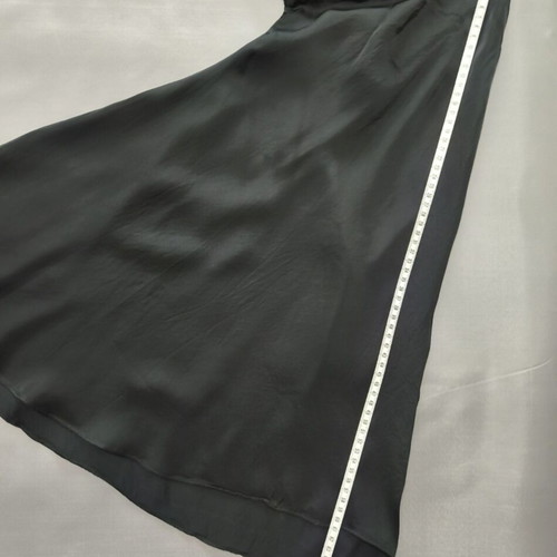 Black mini dress used with open back and bell sleeves, size S