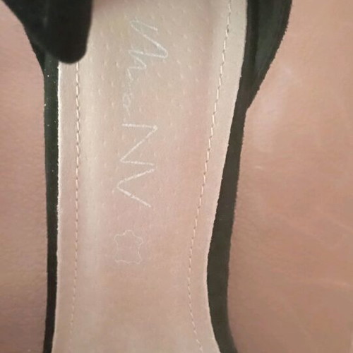 Black suede sandals size 36, heel height 10, new