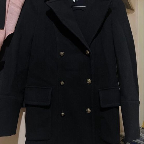 Zara military coat black like new with gold buttons