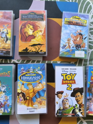 Disney VHS Classics collection of 17 used, Greek dubbed