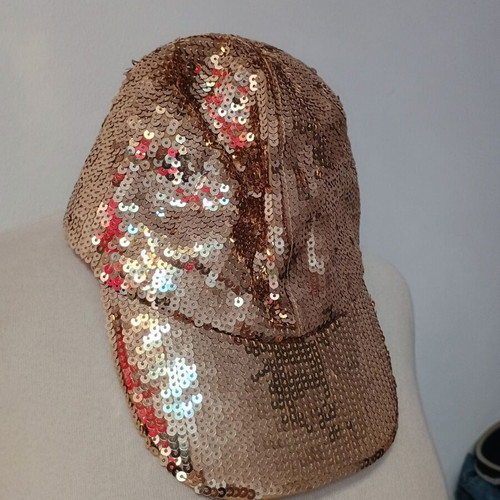 Women's hat with golden sequins new, one size