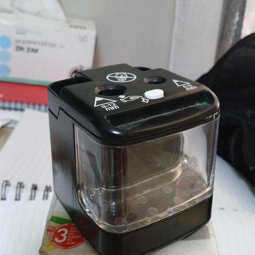Electric pencil sharpener used, English Style, for standard pencils