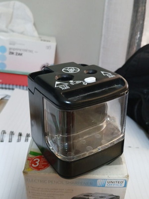 Electric pencil sharpener used, English Style, for standard pencils