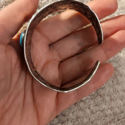 Silver handmade bracelet with turquoise like new