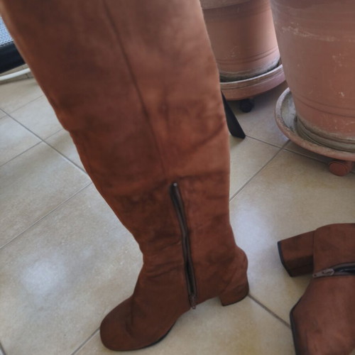 Tsakiris Mallas leather boots used, brown, size 38, soft heel