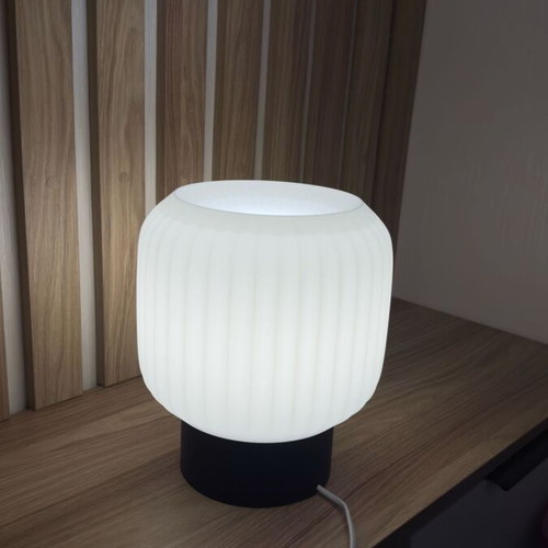 Modern table lamp new with white embossed shade