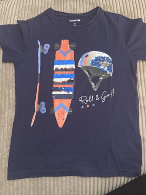 Mayoral T-shirt with sequins used, boys 7-8 years