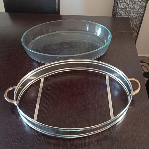 Vintage Oval Serving Dish used with Handles and Lid