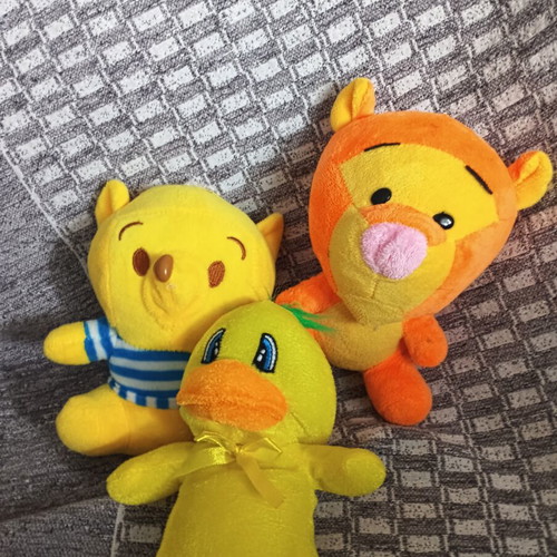 Plush animals used, set of 3