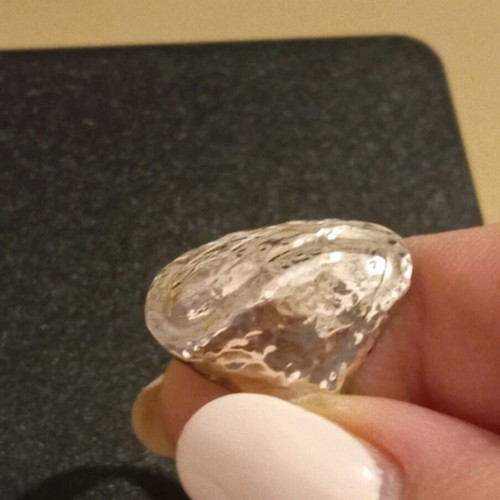 Silver hammered ring 925 new, size 58