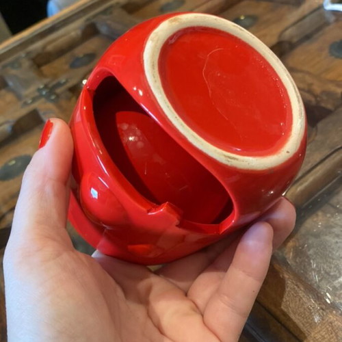 Cup red funny used for tea