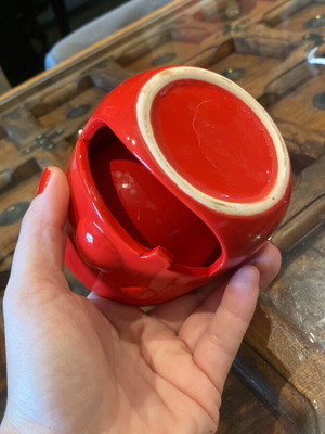 Cup red funny used for tea
