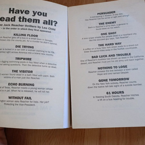 Personal Lee Child used English book