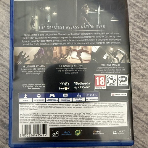 Dishonored Death of the Outsider PS4 game like new