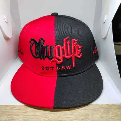2Pac Thug Life Outlaw Snapback Hat new, red and black
