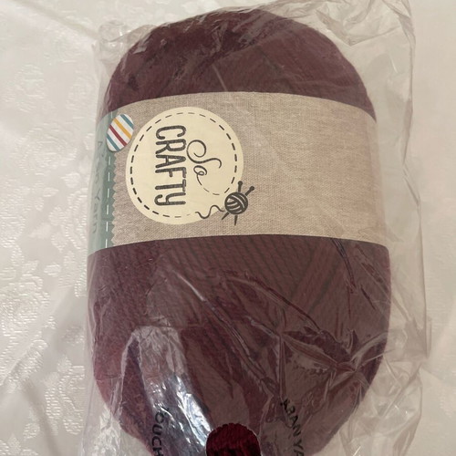 Yarn new 400g approx 800m claret burgundy color