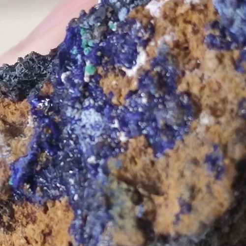 Manganese crystal with azurite and malachite new, Greek