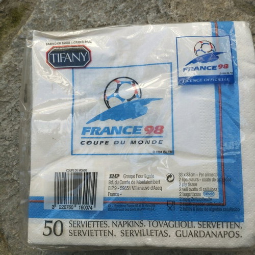 Mundial France 98 napkins sealed, new