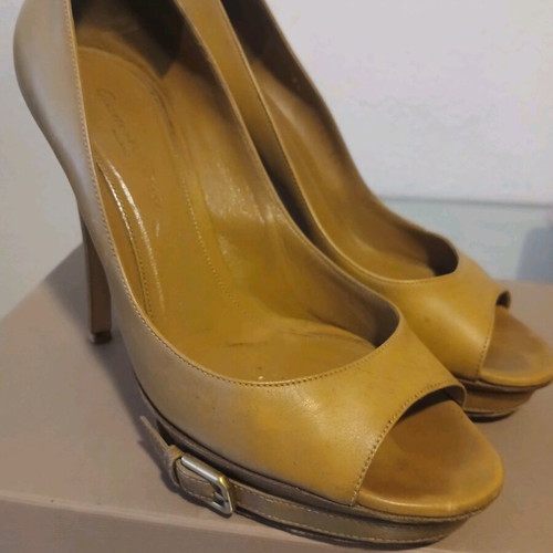 Gianvitto Rossi mules leather used, beige, size 37