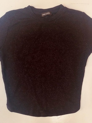 tally weijl woman's black sparkles top short sleeved size small