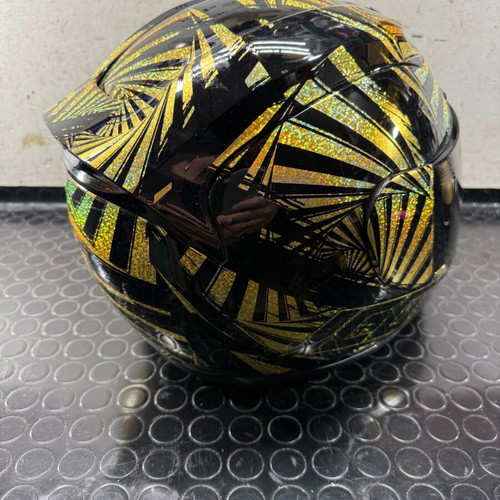ICON Airflite helmet size M 58cm used with black-gold holographic design
