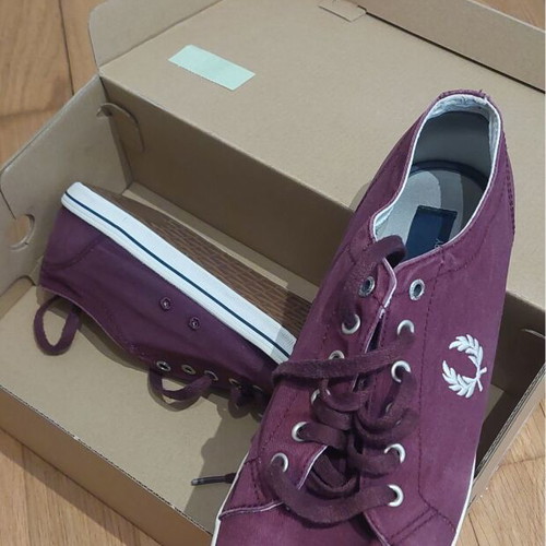 Fred Perry B6259 men's sneakers used, burgundy, size 45