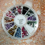  Ροδέλα *PINPAI* στράς διάφορα χρωματα για διακόσμηση νυχιών διάφορα μεγέθη/1500 τμχ