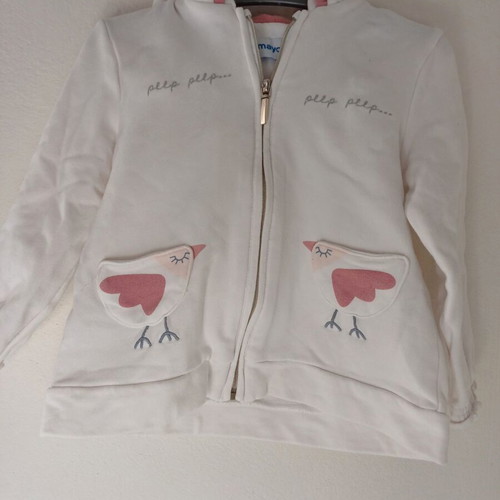 Mayoral jacket for 3-year-old girl like new, white with zipper
