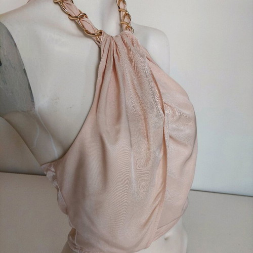H&M Halterneck Cropped Top beige, size XS, like new