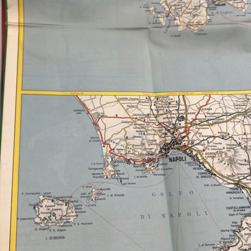 Italia 1969 road map used, Italian language