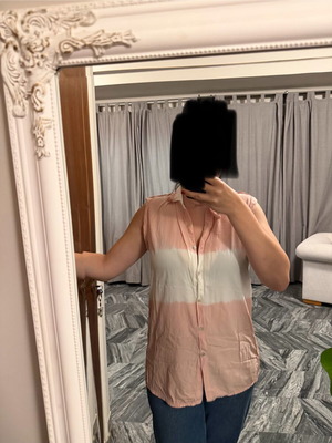 BSB sleeveless shirt like new, pink and white, size S