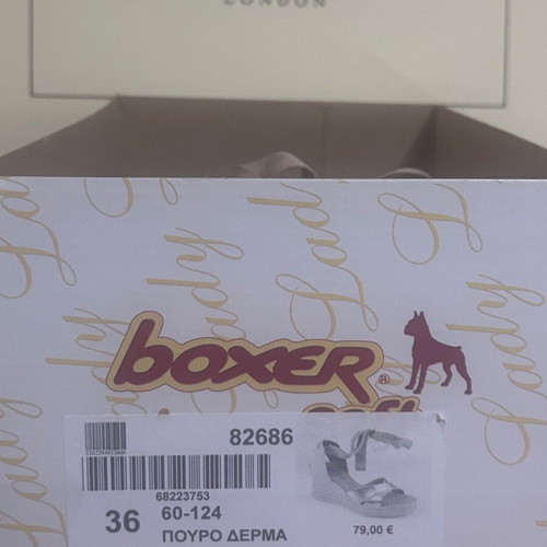 Boxer leather platform espadrilles size 36 new, tan color