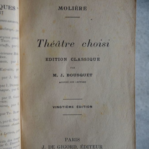 Moliere Theatre Coisi like new, selected theatrical works