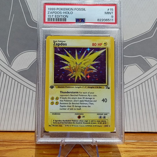 Zapdos 1st Edition PSA 9 Mint Pokemon Card from Fossil Set